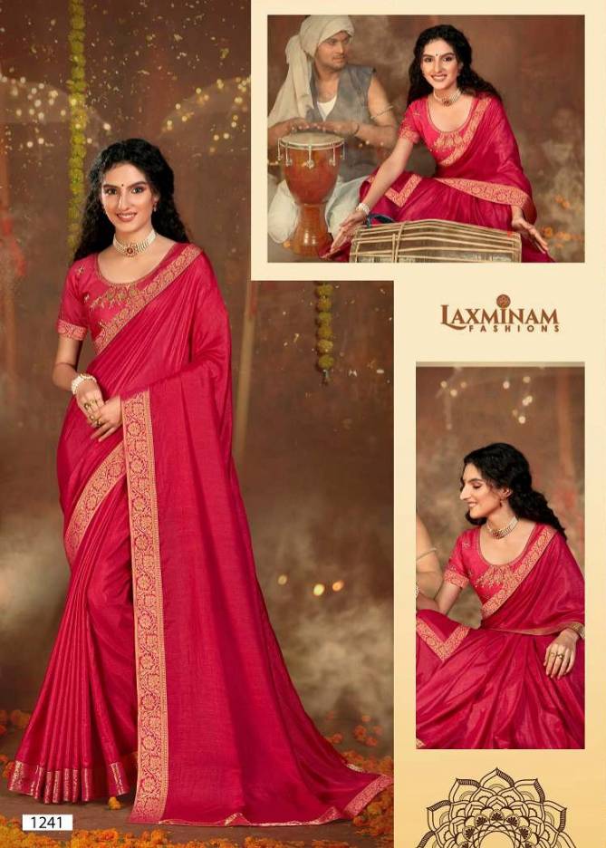 Laxminam Rajsthan Royals New Exclusive Wear Designer Vichitra Silk Saree Collection